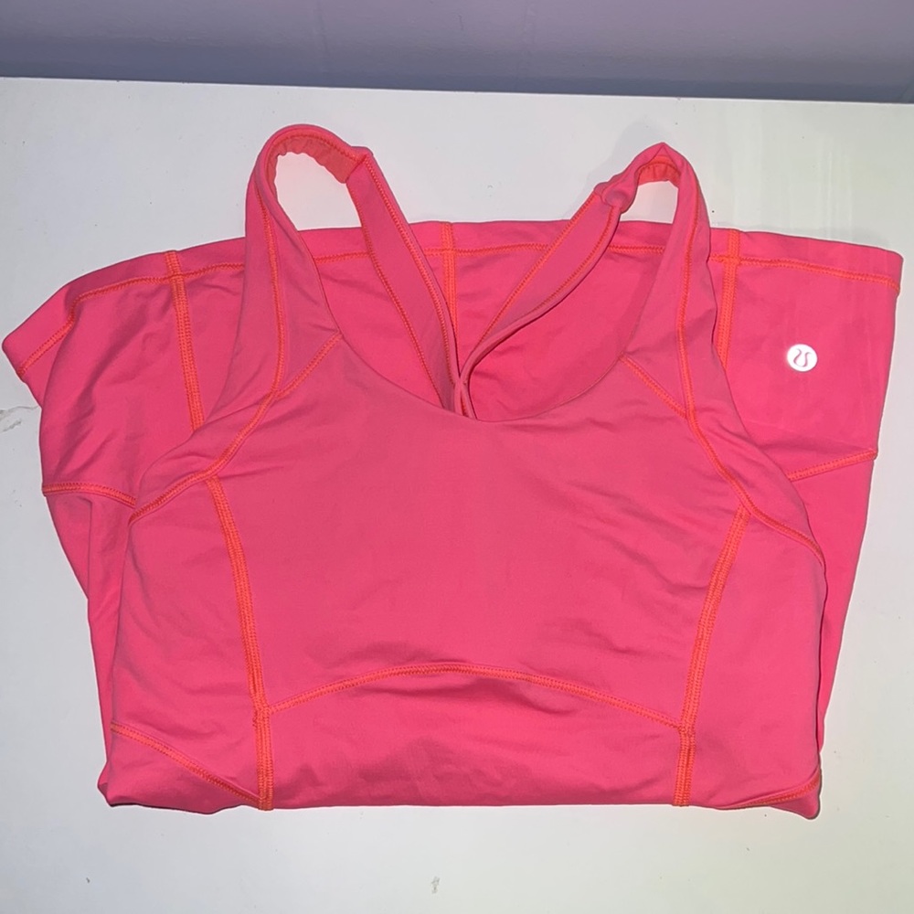 Pink Lululemon Tank too with built in bra!